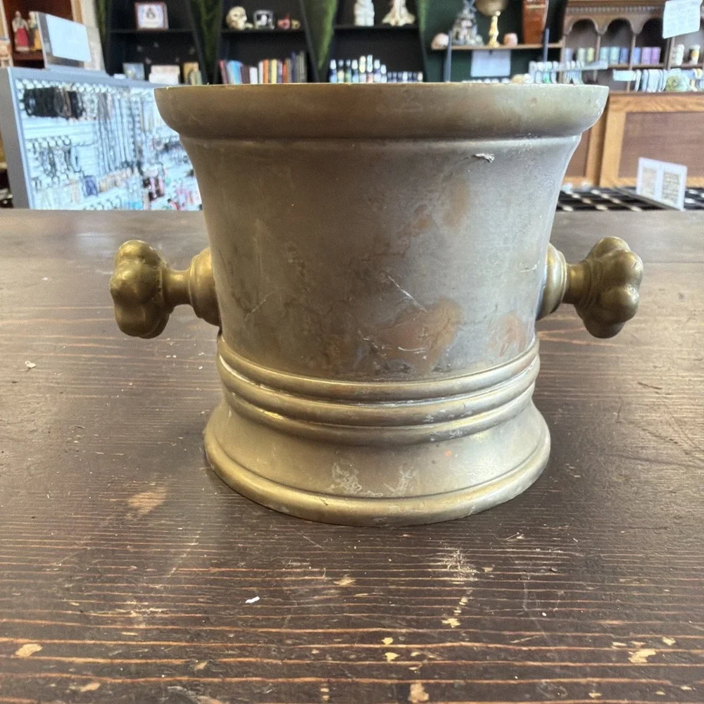 Antique Solid Brass Apothecary Mortar - 3.75